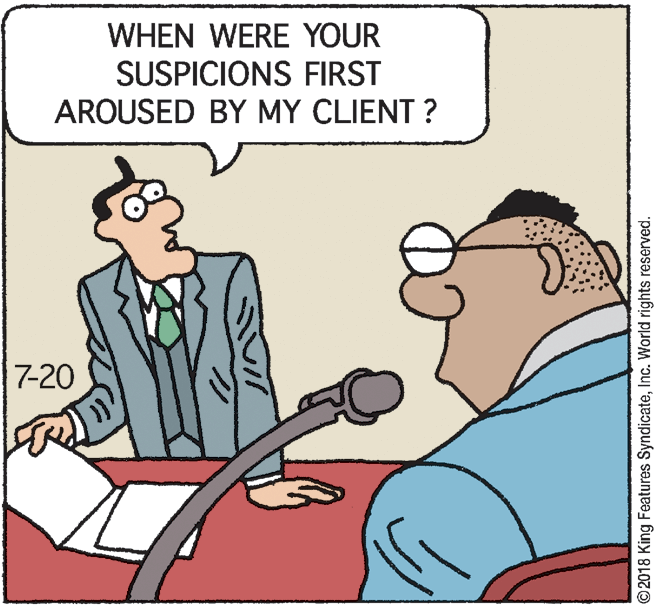 Rectangle OCR: WHEN WERE YOUR SUSPICIONS FIRST AROUSED BY MY CLIENT ? 7-20 2018 King Features SyndicateInc. World rights reserved. WHEN WERE YOUR SUSPICIONS FIRST AROUSED BY MY CLIENT ? 7-20 2018 King Features SyndicateInc. World rights reserved.