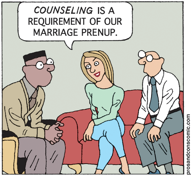 Organism OCR: COUNSELING IS A REQUIREMENT OF OUR MARRIAGE PRENUP. prosandconscomic.com COUNSELING IS A REQUIREMENT OF OUR MARRIAGE PRENUP. prosandconscomic.com