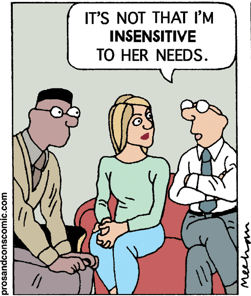 Chest OCR: IT'S NOT THAT I'M INSENSITIVE TO HER NEEDS. prosandconscomic.com Meehan IT'S NOT THAT I'M INSENSITIVE TO HER NEEDS. prosandconscomic.com Meehan