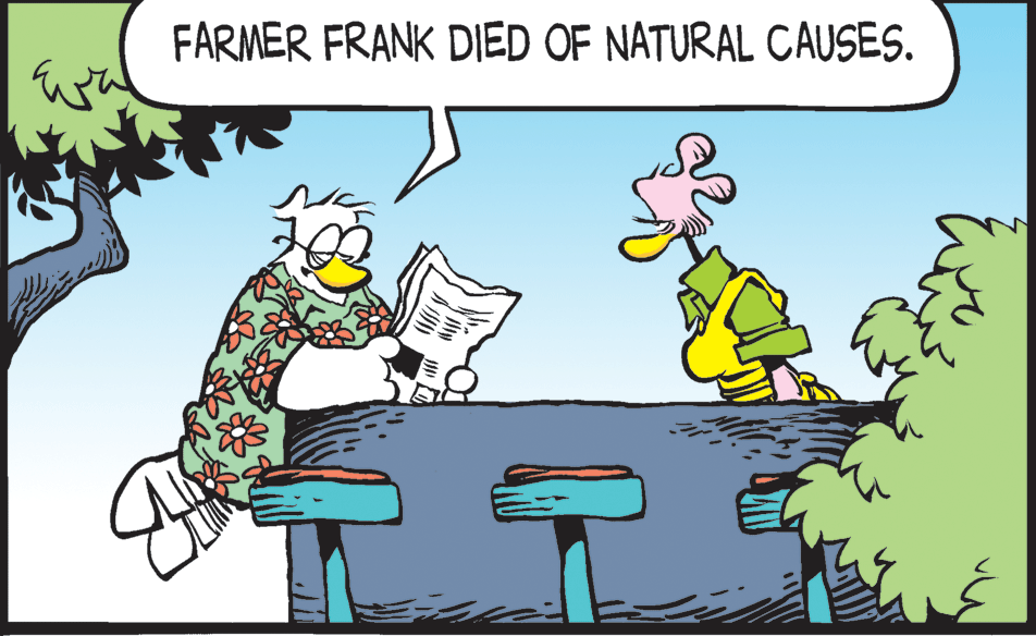 Art OCR: FARMER FRANK DIED OF NATURAL CAUSES. FARMER FRANK DIED OF NATURAL CAUSES.