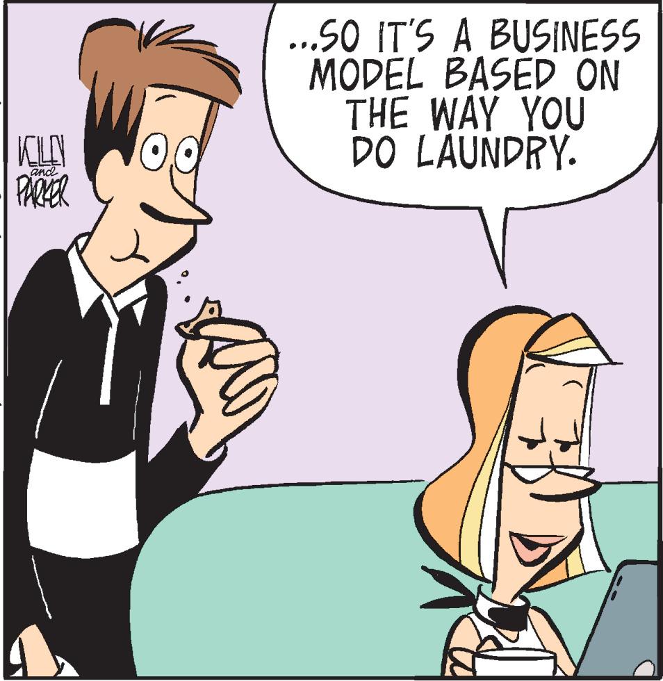 Fiction OCR: .50 IT'S A BUSINESS MODEL BASED ON THE WAY YOU DO LAUNDRY. KLY PARER and .50 IT'S A BUSINESS MODEL BASED ON THE WAY YOU DO LAUNDRY. KLY PARER and