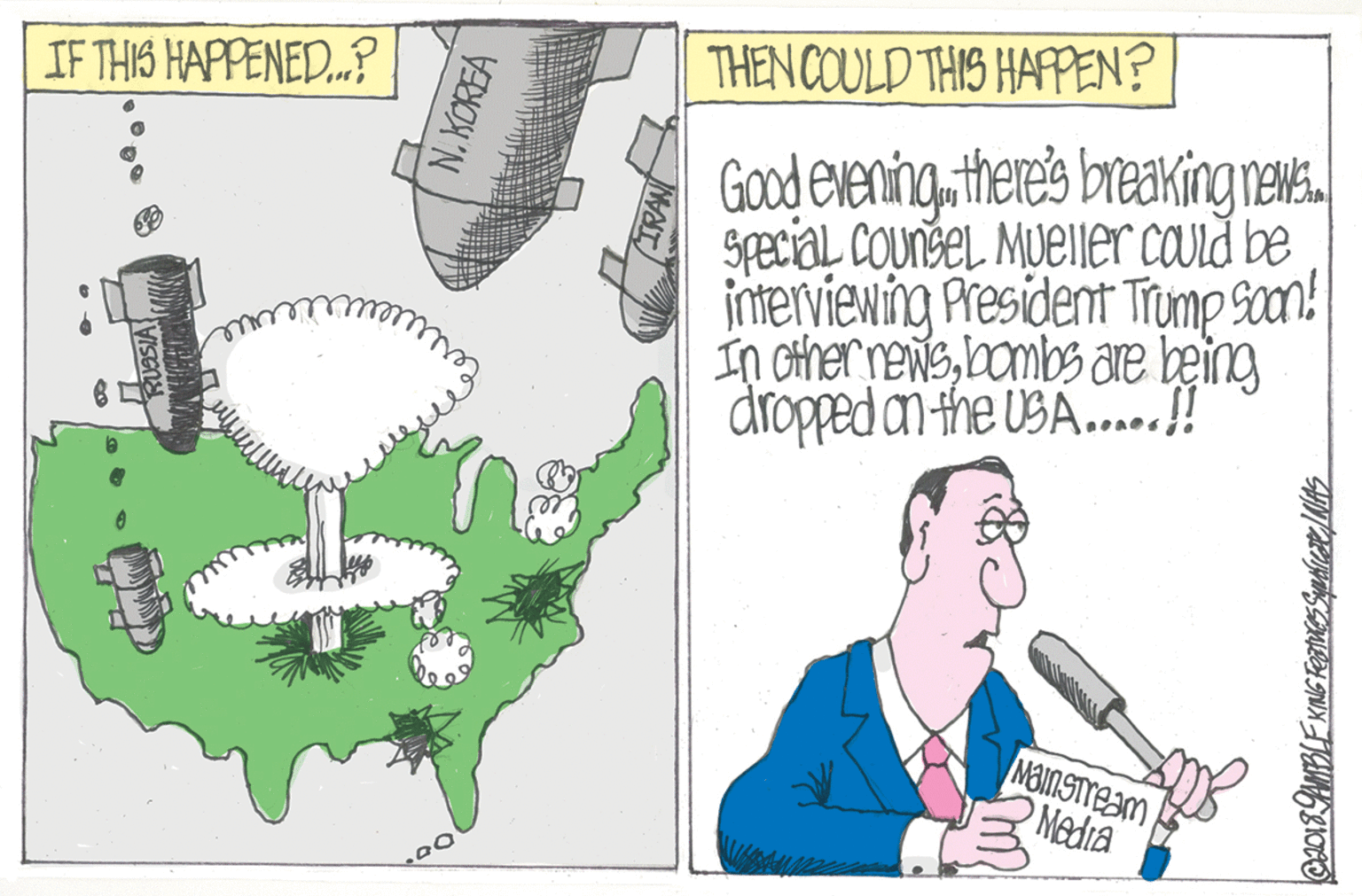 Adaptation OCR: IF THIS HAPPENED..? THEN COULD THIS HAPPEN? Good exening there's breakingnewE Special CounseL MUeller caurd be interviewing President Trump soan! In Cther rewsbombs are being dropped an the USA.!! Nedia N. KOREA IF THIS HAPPENED..? THEN COULD THIS HAPPEN? Good exening there's breakingnewE Special CounseL MUeller caurd be interviewing President Trump soan! In Cther rewsbombs are being dropped an the USA.!! Nedia N. KOREA