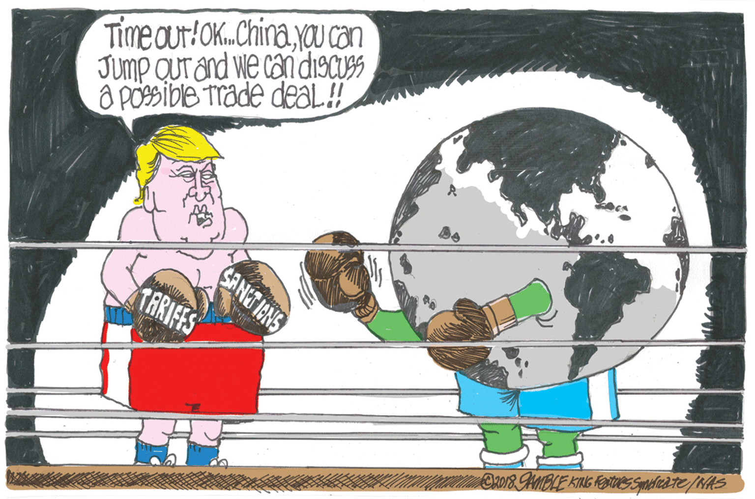 Fictional character OCR: Time ourfOK.ChinayauU Can JUmp OUT and we cani discus a POsible trade deaL.!! SAHT IENS TARIFFS Time ourfOK.ChinayauU Can JUmp OUT and we cani discus a POsible trade deaL.!! SAHT IENS TARIFFS
