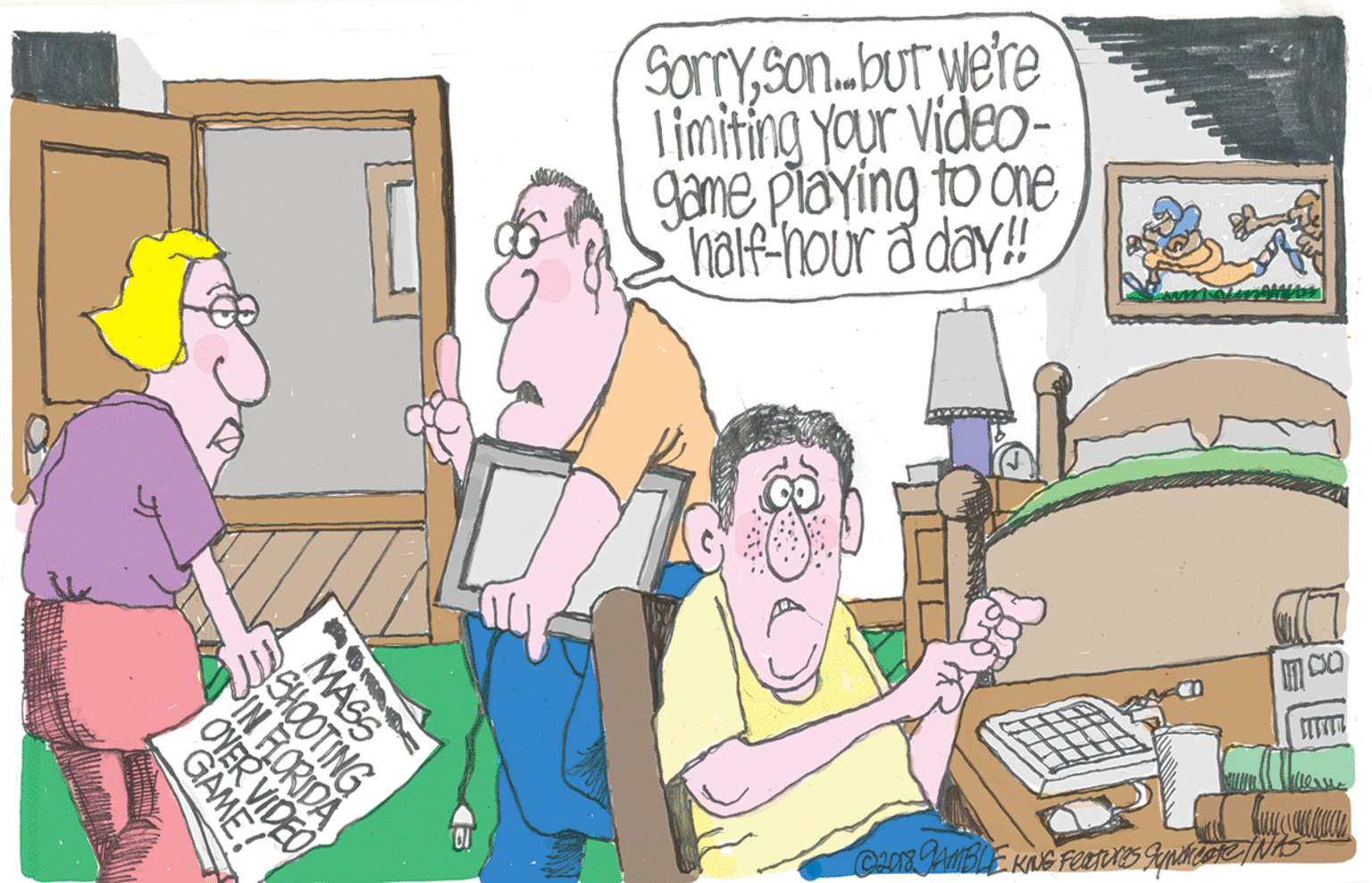 Art OCR: Sorry son.but were limiting yaur Video- game piaying to ne holf-hour a day! ?CO MASS HOOTING IN RORIDA OVER VIDEO GAME! Sorry son.but were limiting yaur Video- game piaying to ne holf-hour a day! ? CO MASS HOOTING IN RORIDA OVER VIDEO GAME!