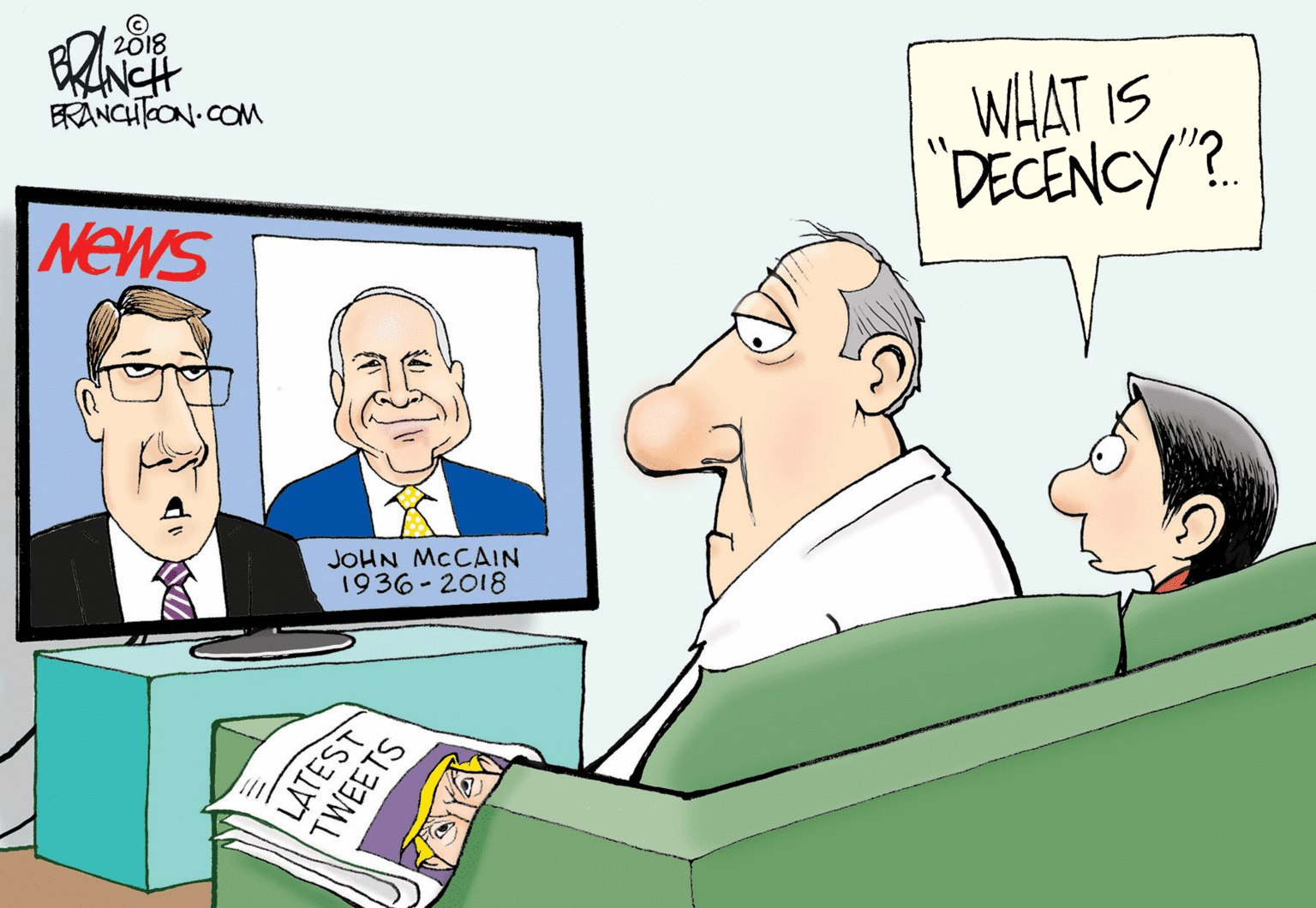 Art OCR: 2018 WHAT IS DECENCY"?. ERANCHTOON. COM NEWS JOHN MCCAIN 1936- 2018 LATEST TWEETS 2018 WHAT IS DECENCY"?. ERANCHTOON. COM NEWS JOHN MCCAIN 1936- 2018 LATEST TWEETS