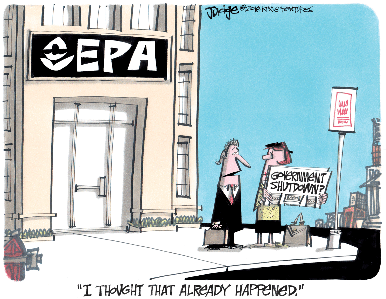 Advertising OCR: SEPA GOVERNMENT SHUTDOWN? "I THOUGHT THAT ALREADY HAPENED." SEPA GOVERNMENT SHUTDOWN? "I THOUGHT THAT ALREADY HAPENED."