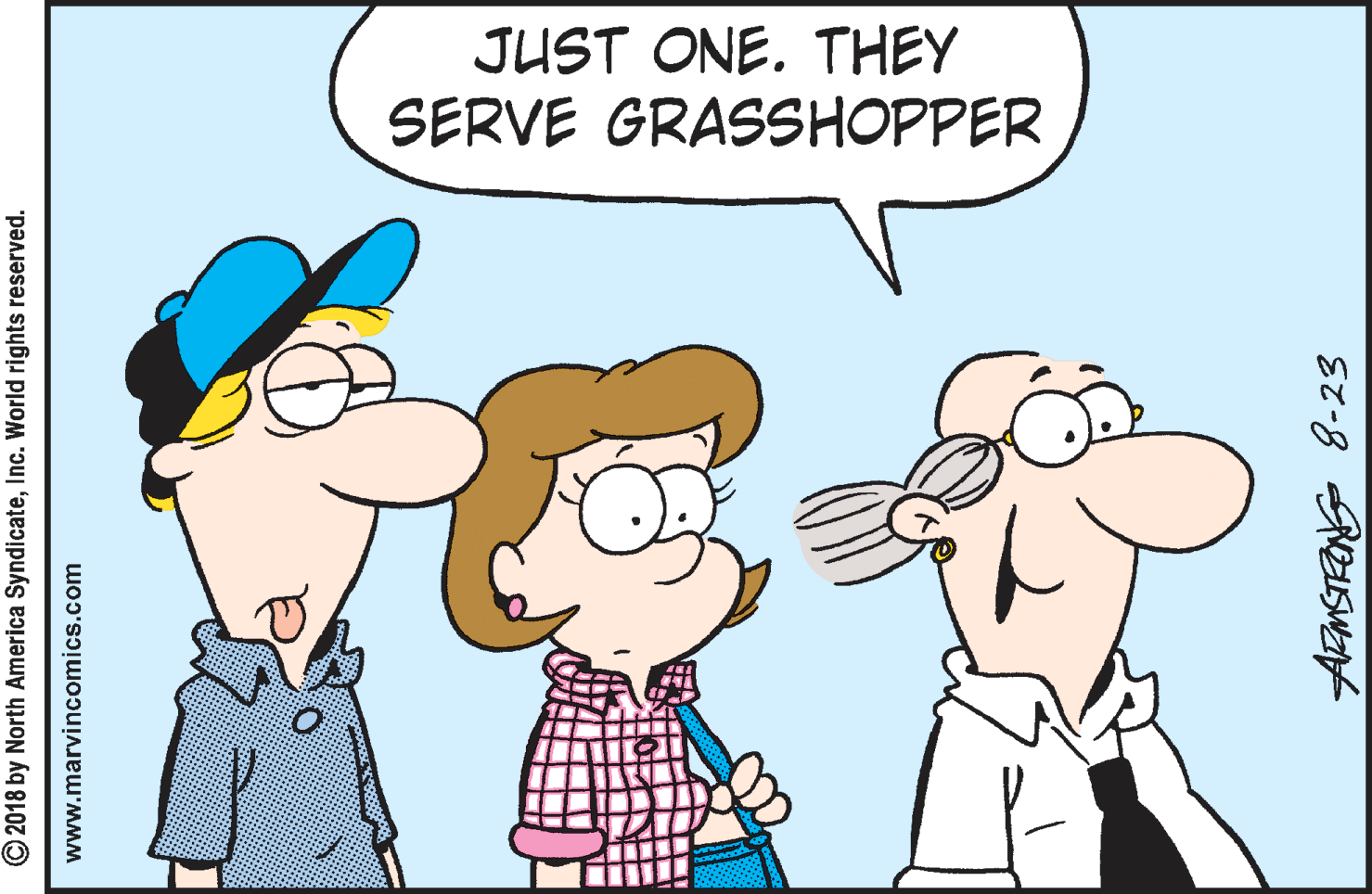 Mammal OCR: JUST ONE. THEY SERVE GRASSHOPPER © 2018 by North America SyndicateInc. World rights reserved. www.marvincomics.com ARMSTEONGS 8-23 JUST ONE. THEY SERVE GRASSHOPPER © 2018 by North America SyndicateInc. World rights reserved. www.marvincomics.com ARMSTEONGS 8-23