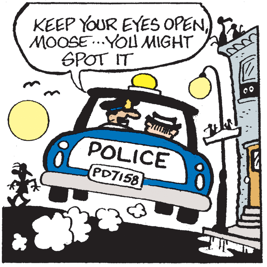 Handwriting OCR: KEEP YOUR EYES OPENMOOSE..YOL MIGHT SPOT IT POLICE PD7I58 KEEP YOUR EYES OPENMOOSE..YOL MIGHT SPOT IT POLICE PD7I58