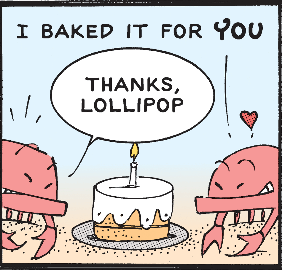 Baked goods OCR: - -- - -.. - I BAKED IT FOR YOU THANKSLOLLIPOP - -- - -.. - I BAKED IT FOR YOU THANKS