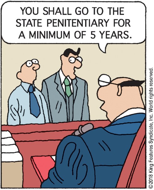 Parallel OCR: YOU SHALL GO TO THE STATE PENITENTIARY FOR A MINIMUM OF 5 YEARS. © 2018 King Features SyndicateInc. World rights reserved. YOU SHALL GO TO THE STATE PENITENTIARY FOR A MINIMUM OF 5 YEARS. © 2018 King Features SyndicateInc. World rights reserved.