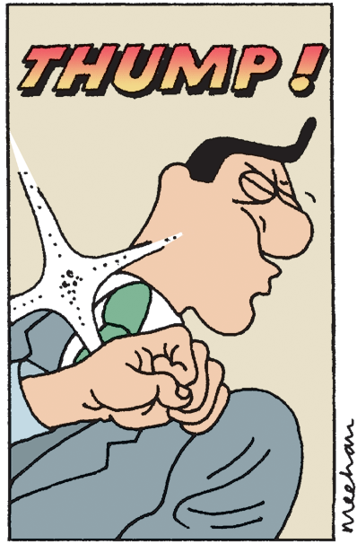 Thumbs signal OCR: THUMP! meehan THUMP! meehan
