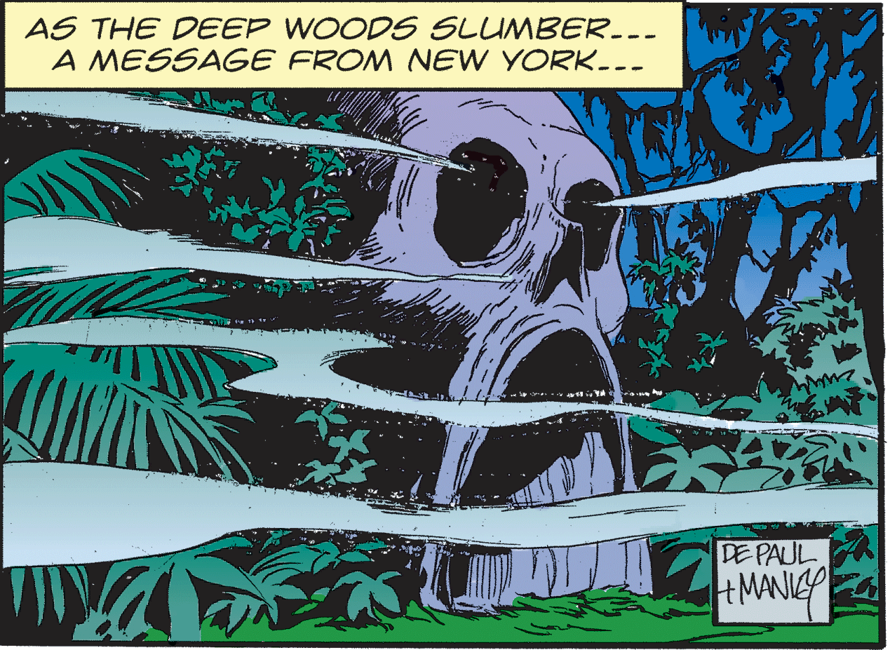 Illustration OCR: AS THE DEEP WOODS SLUMBER--- A MESSAGE FROM NEW YORK--- DE PAUL HMANICP AS THE DEEP WOODS SLUMBER--- A MESSAGE FROM NEW YORK--- DE PAUL HMANICP