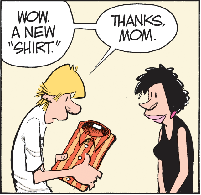 Mammal OCR: WOW. A NEW 'SHIRT." THANKSMOM. WOW. A NEW 'SHIRT." THANKS