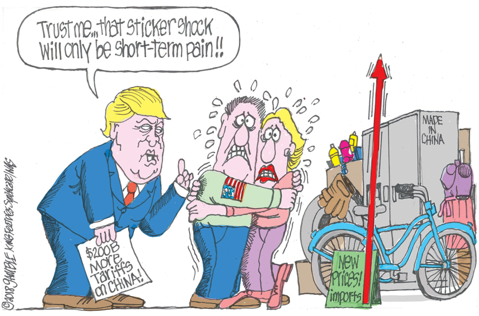 Bicycle wheel rim OCR: Trust men that stickerghock Will cnly be short-term pain! MADE IN CHINA $200B More Tariffs an CHINA! INew imports Trust men that stickerghock Will cnly be short-term pain! MADE IN CHINA $200B More Tariffs an CHINA! INew imports
