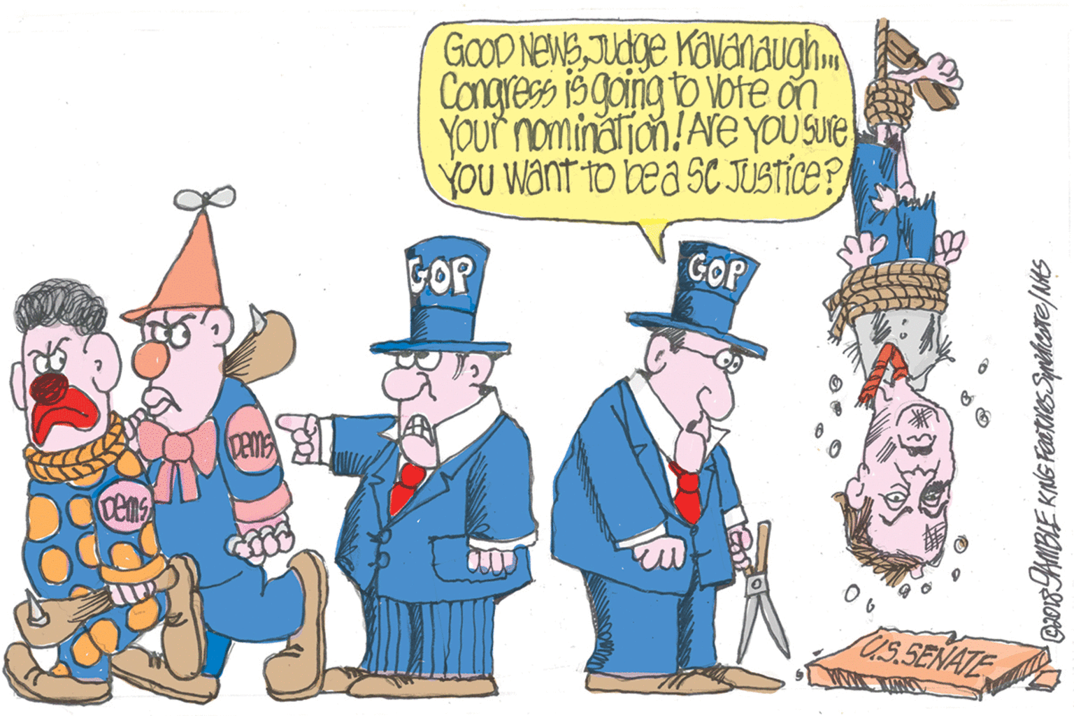 Conversation OCR: GOOD NENSJUdge KavanBugh Congress is going to VOte on YOU' nominalion! Ave yOU'SUre YOU Want to bea SC JUSTÍCE? GOP GOP Cems a5.SENATE GOOD NENSJUdge KavanBugh Congress is going to VOte on YOU' nominalion! Ave yOU'SUre YOU Want to bea SC JUSTÍCE? GOP GOP Cems a5.SENATE