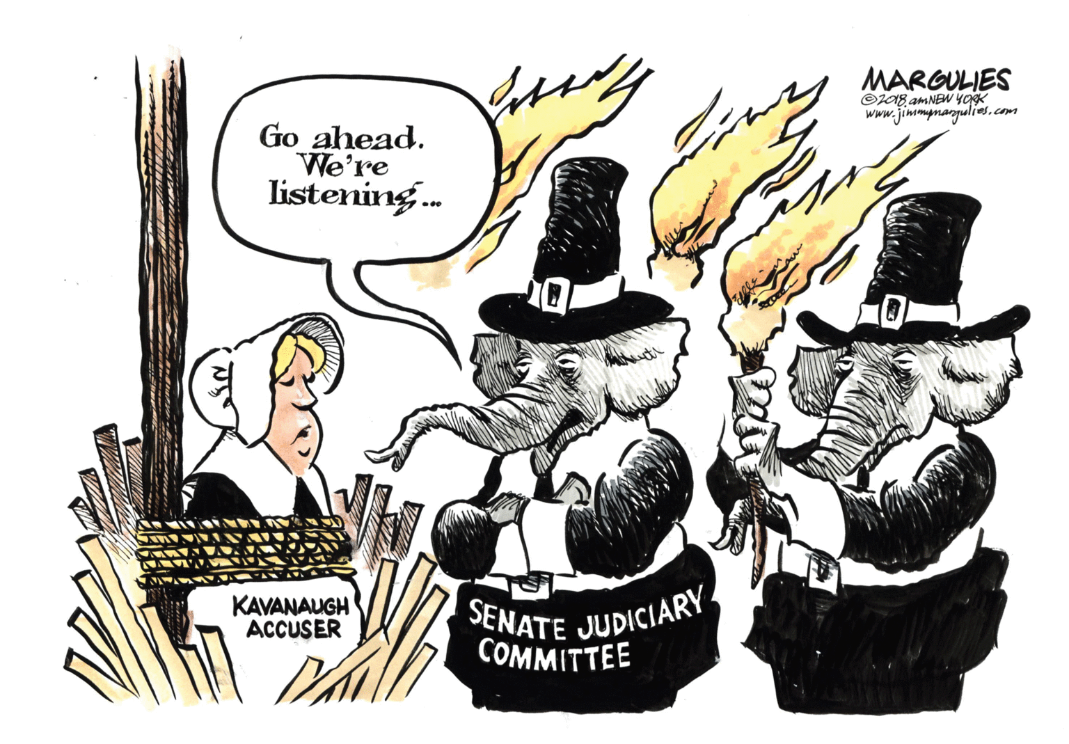 Humour OCR: MARGULIES ©2018. am NEW YORK www.jimmynarpulias.com Go ahead. We're listening. SENATE JUDICIARY COMMITTEE KAVANAUGH ACCUSER MARGULIES ©2018. am NEW YORK www.jimmynarpulias.com Go ahead. We're listening. SENATE JUDICIARY COMMITTEE KAVANAUGH ACCUSER