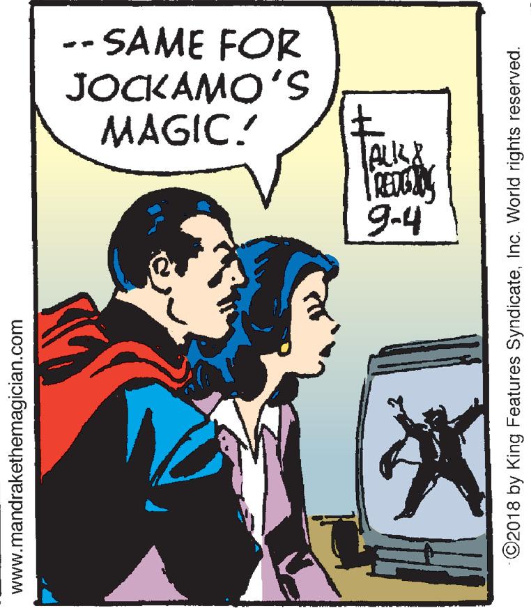 Parallel OCR: - SAME FOR JOCKAMO'S MAGIC! 9-4 www.mandrakethemagician.com ©2018 by King Features SyndicateInc. World rights reserved. - SAME FOR JOCKAMO'S MAGIC! 9-4 www.mandrakethemagician.com ©2018 by King Features SyndicateInc. World rights reserved.