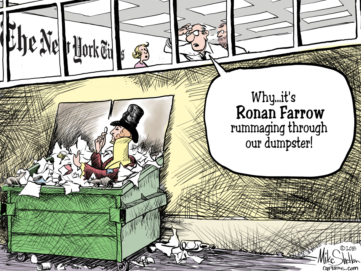 Slope OCR: Che Ne Bork il Why.it's Ronan Farrow rummaging through our dumpster! OLO1B eton Cartoons.com Che Ne Bork il Why.it's Ronan Farrow rummaging through our dumpster! OLO1B eton Cartoons.com