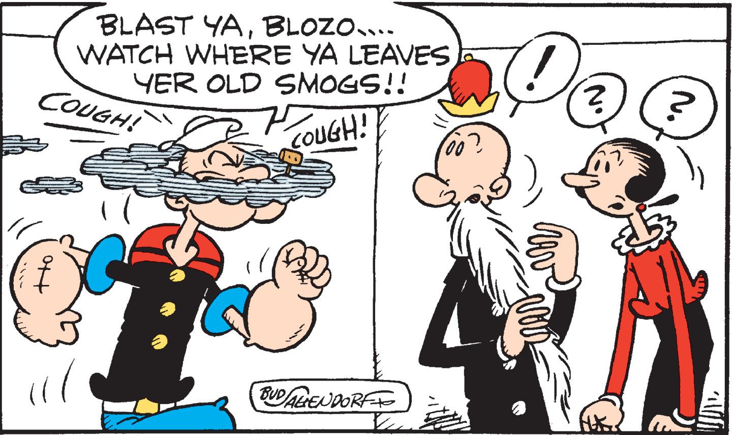 Animation OCR: BLAST YABLOZO... WATCH WHERE YA LEAVES YER OLD SMOGS!! De COUGH! COUGH! BuD ALENDORF BLAST YABLOZO... WATCH WHERE YA LEAVES YER OLD SMOGS!! De COUGH! COUGH! BuD ALENDORF