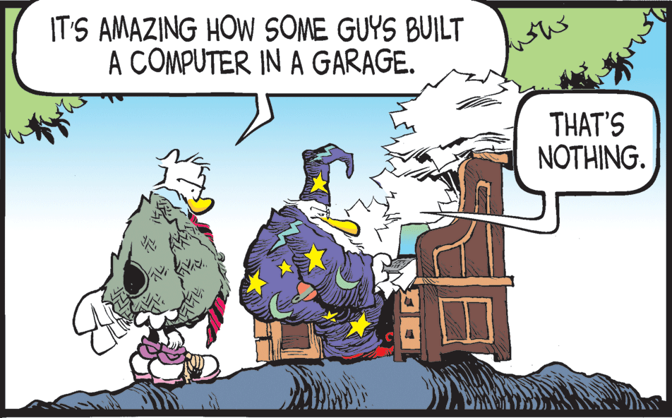 Adaptation OCR: IT'S AMAZING HOW SOME GUYS BUILT A COMPUTER IN A GARAGE. THAT'S NOTHING. IT'S AMAZING HOW SOME GUYS BUILT A COMPUTER IN A GARAGE. THAT'S NOTHING.
