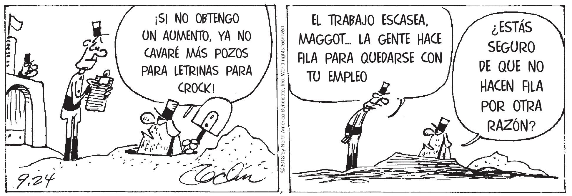 Line art OCR: ¡SI NO OBTENGO UN AUMENTOYA NO CAVARÉ MÁS POZOS EL TRABAJO ESCASEAMAGGOT. LA GENTE HACE ¿ESTÁS SEGURO DE QUE NO ALA PARA QUEDARSE CON TU EMPLEO PARA LETRINAS PARA CROCK! HACEN ALA POR OTRA RAZÓN? 9.24 Coolin ¡SI NO OBTENGO UN AUMENTOYA NO CAVARÉ MÁS POZOS EL TRABAJO ESCASEAMAGGOT. LA GENTE HACE ¿ESTÁS SEGURO DE QUE NO ALA PARA QUEDARSE CON TU EMPLEO PARA LETRINAS PARA CROCK! HACEN ALA POR OTRA RAZÓN? 9.24 Coolin
