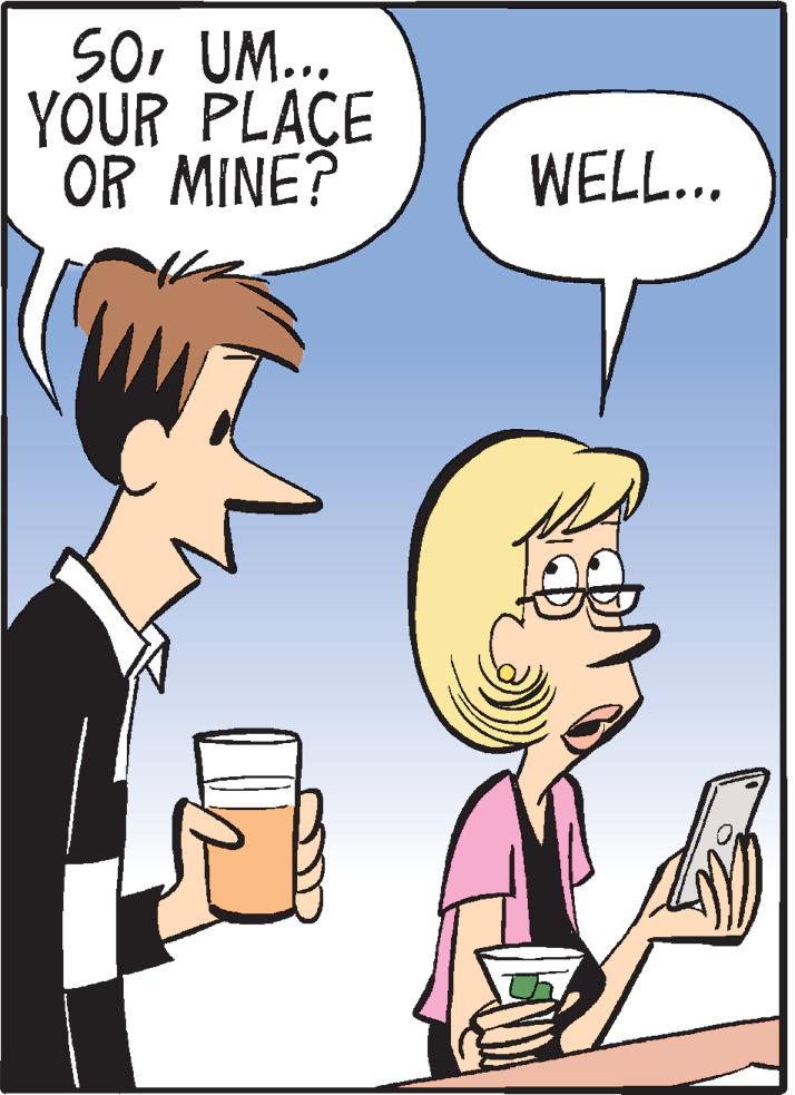 Pleased OCR: SoUM... YOUR PLACE OR MINE? WELL... SoUM... YOUR PLACE OR MINE? WELL...