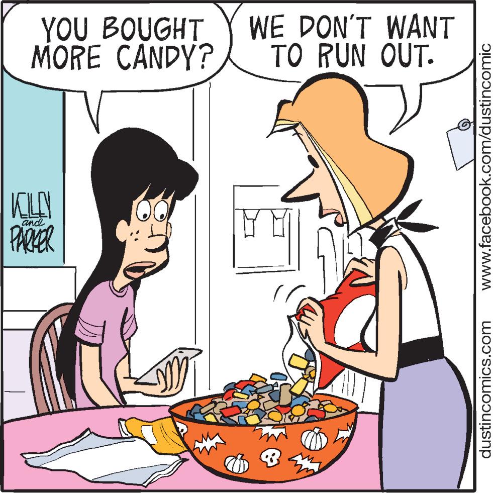 Rectangle OCR: YOU BOUGHT MORE CANDY? WE DON'T WANT TO RUN OUT. KILAY PARER nd dustincomics.com www.facebook.com/dustincomic YOU BOUGHT MORE CANDY? WE DON'T WANT TO RUN OUT. KILAY PARER nd dustincomics.com www.facebook.com/dustincomic