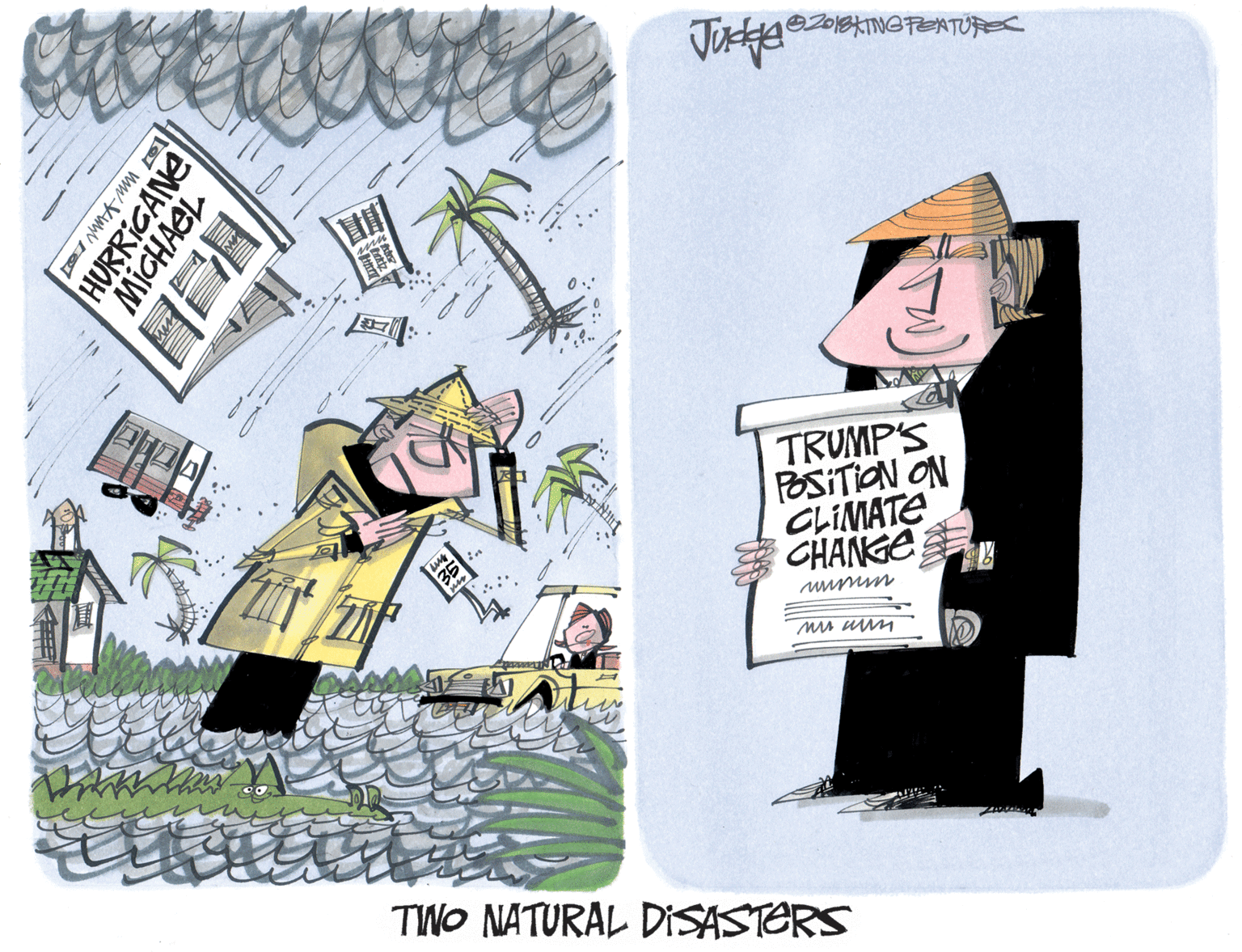 Fiction OCR: e2018KINGTENTUREC TRUMP'S POSITION ON CLIMATE CHANGE TNO NATURAL DISASTERS HURRIGANE MICHAEL e2018KINGTENTUREC TRUMP'S POSITION ON CLIMATE CHANGE TNO NATURAL DISASTERS HURRIGANE MICHAEL