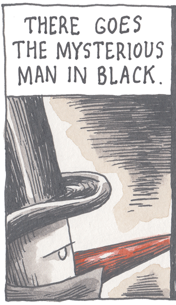 Handwriting OCR: THERE GOES THE MYSTERIOUS MAN IN BLACK. THERE GOES THE MYSTERIOUS MAN IN BLACK.