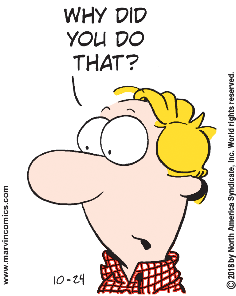 Finger OCR: WHY DID YOU DO THAT? 10-? www.marvincomics.com © 2018 by North America SyndicateInc. World rights reserved. WHY DID YOU DO THAT? 10- ? www.marvincomics.com © 2018 by North America SyndicateInc. World rights reserved.