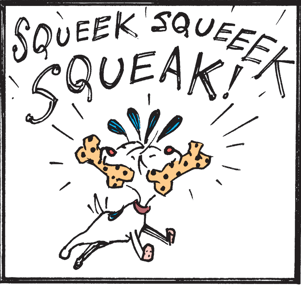 Drawing OCR: SQUEEK SUEEER QUEAK! SQUEEK SUEEER QUEAK!