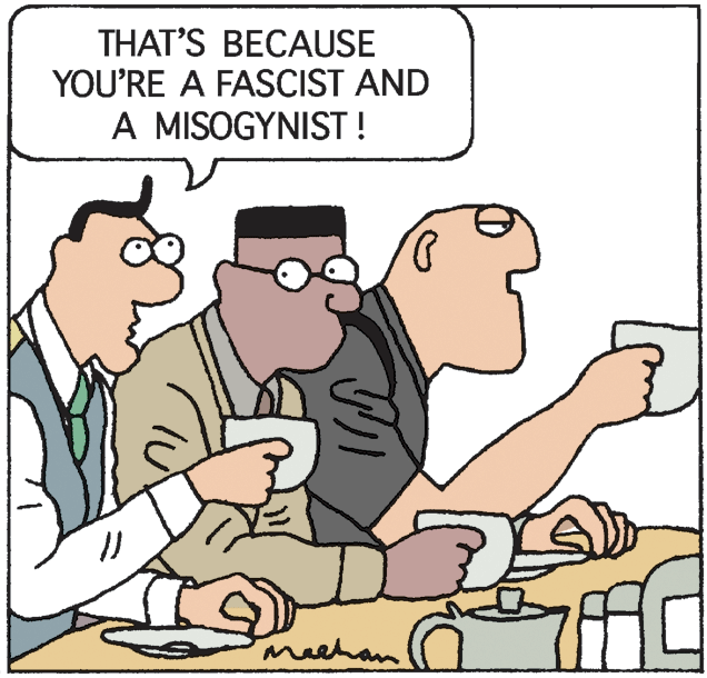 Thumb OCR: THAT'S BECAUSE YOU'RE A FASCIST AND A MISOGYNIST ! // meehan THAT'S BECAUSE YOU'RE A FASCIST AND A MISOGYNIST ! // meehan