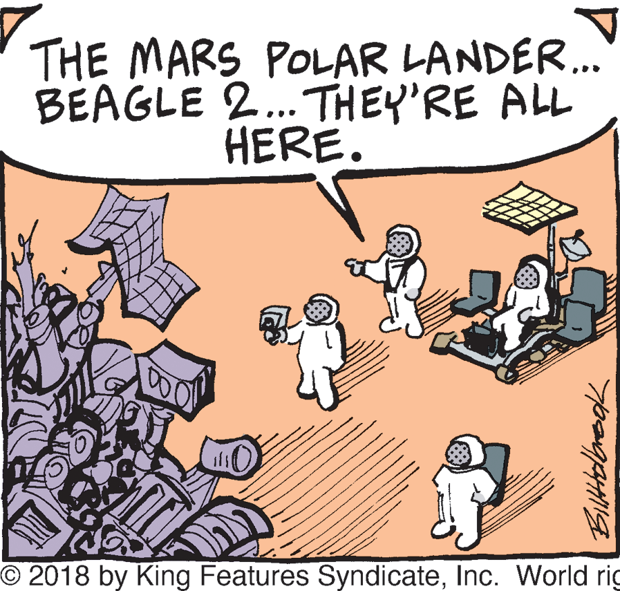 Mode of transport OCR: THE MARS POLAR LANDER.. BEAGLE 2..THEY'RE ALL HERE. O 2018 by King Features SyndicateInc. World rig Biltelbnedk THE MARS POLAR LANDER.. BEAGLE 2..THEY'RE ALL HERE. O 2018 by King Features SyndicateInc. World rig Biltelbnedk