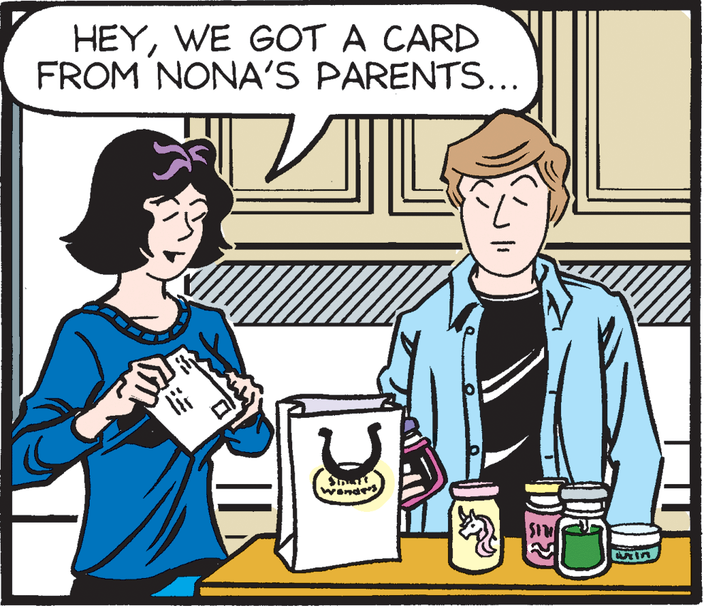 People OCR: HEYWE GOT A CARD FROM NONA'S PARENTS... Wond HEYWE GOT A CARD FROM NONA'S PARENTS... Wond