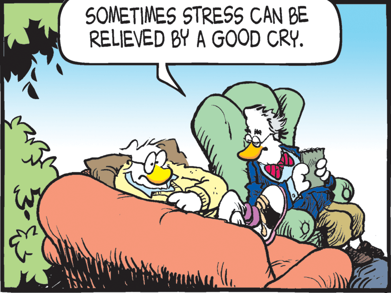 Drawing OCR: SOMETIMES STRESS CAN BE RELIEVED BY A GOOD CRY. SOMETIMES STRESS CAN BE RELIEVED BY A GOOD CRY.