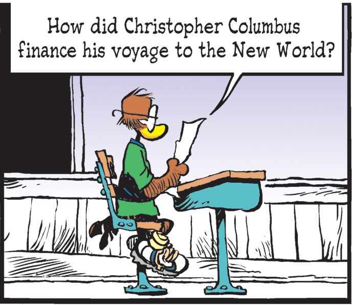 Photo caption OCR: How did Christopher Columbus finance his voyage to the New World? How did Christopher Columbus finance his voyage to the New World?