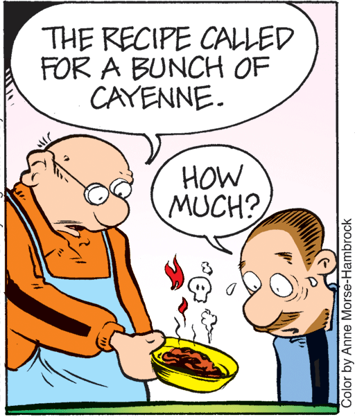 Tableware OCR: THE RECIPE CALLED FOR A BUNCH OF CAYENNE. HOW MUCH? Color by Anne Morse-Hambrock THE RECIPE CALLED FOR A BUNCH OF CAYENNE. HOW MUCH? Color by Anne Morse-Hambrock