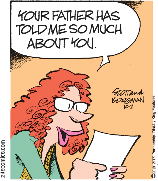 Handwriting OCR: YOUR FATHER HAS TOLDME SOMUCH ABOUT KOU. SrOTand BORGMAN 102 zitscomics.com ©2018 ZITS Partnership. Dist.by King Features YOUR FATHER HAS TOLDME SOMUCH ABOUT KOU. SrOTand BORGMAN 102 zitscomics.com ©2018 ZITS Partnership. Dist.by King Features