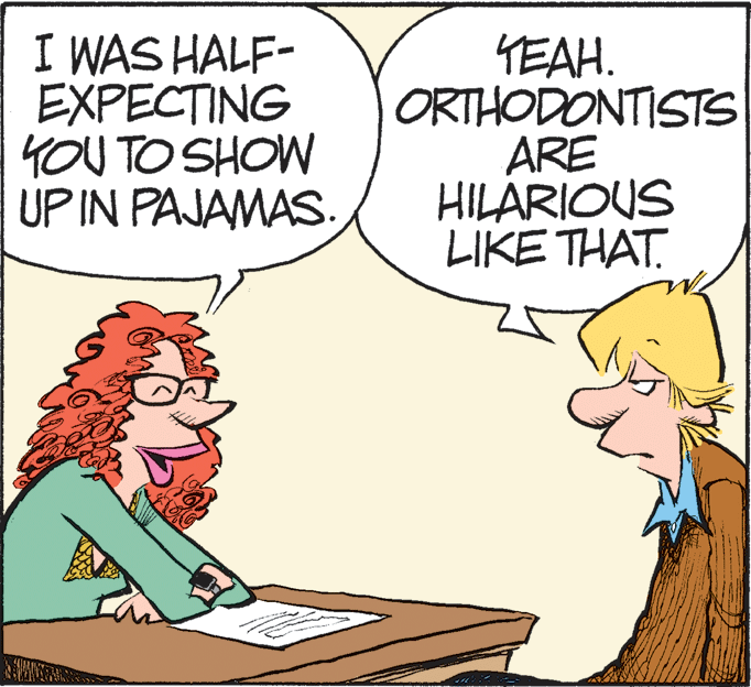 Handwriting OCR: I WAS HALF- EXPECTING 4OU TO SHOW UP IN PAJAMAS. YEAH. ORTHODONTISTS ARE HILARIOUS LIKE THAT. I WAS HALF- EXPECTING 4OU TO SHOW UP IN PAJAMAS. YEAH. ORTHODONTISTS ARE HILARIOUS LIKE THAT.