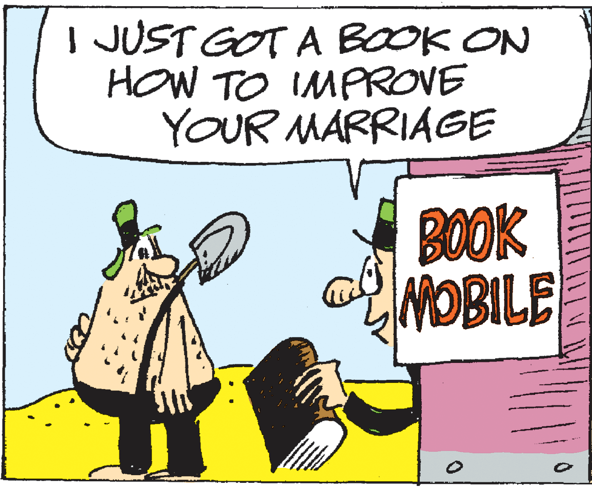 Line OCR: | JUST GOT A BOOK ON HOW TO IMPROVE YOUR MARRIAGE BOOK MOBILE | JUST GOT A BOOK ON HOW TO IMPROVE YOUR MARRIAGE BOOK MOBILE
