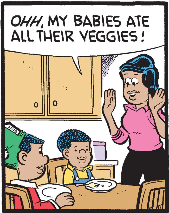Conversation OCR: OHHMY BABIES ATE ALL THEIR VEGGIES! OHHMY BABIES ATE ALL THEIR VEGGIES!