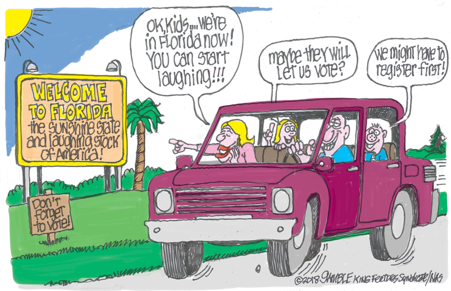 Automotive lighting OCR: OKKidsWeYe in FLorida now! YOU can STart loughing!! maype they wil Let us VOte? we might hane to) regisier first WELCOME TO FLORIDA the SUNSWE STate and laughina siock OFAMErica! Don'T Forger to Votel wwwom m OKKidsWeYe in FLorida now! YOU can STart loughing!! maype they wil Let us VOte? we might hane to) regisier first WELCOME TO FLORIDA the SUNSWE STate and laughina siock OFAMErica! Don'T Forger to Votel wwwom m