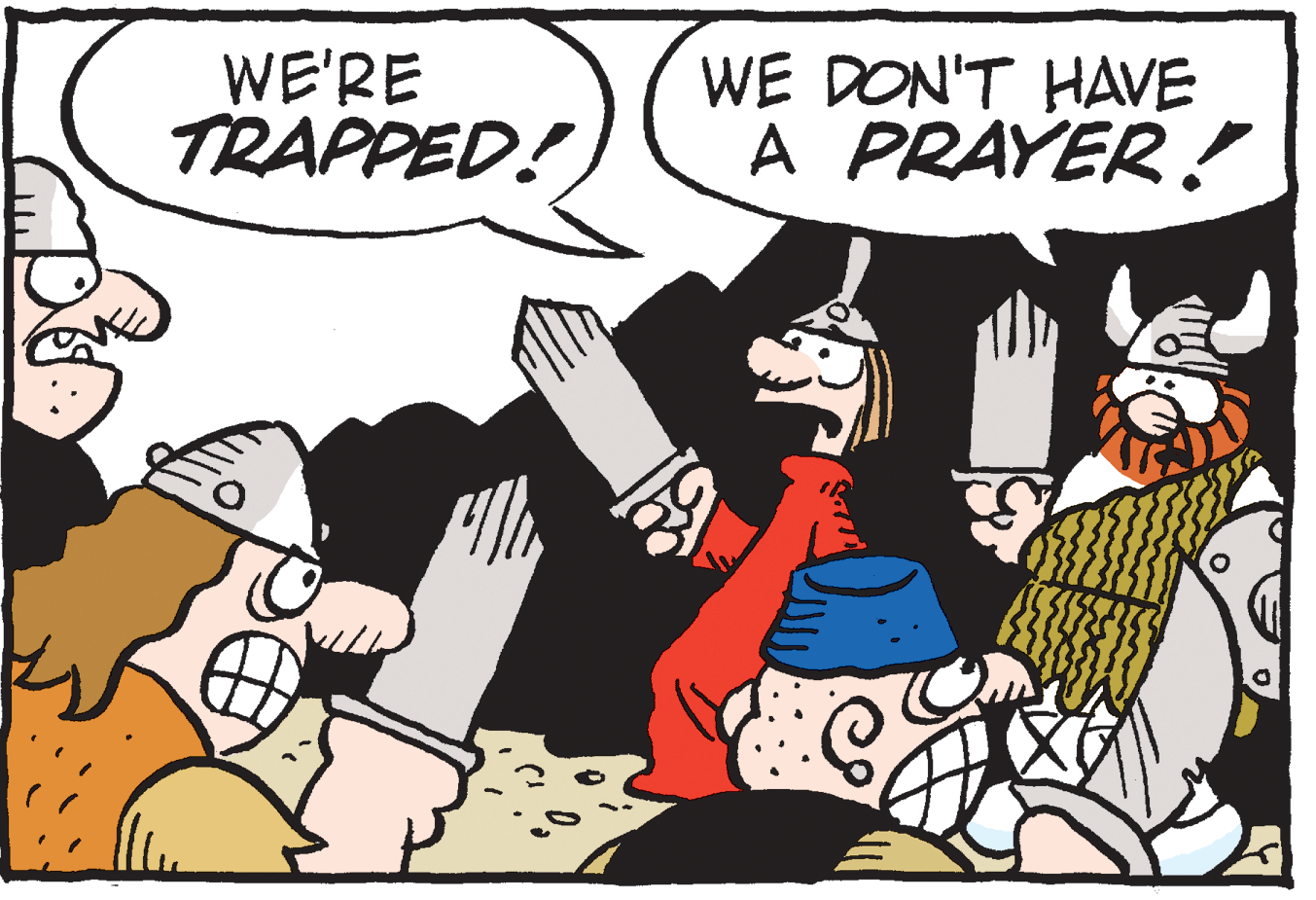 Graphics OCR: WE'RE TRAPPED! WE DON'T HAVE A PRAYER! WE'RE TRAPPED! WE DON'T HAVE A PRAYER!