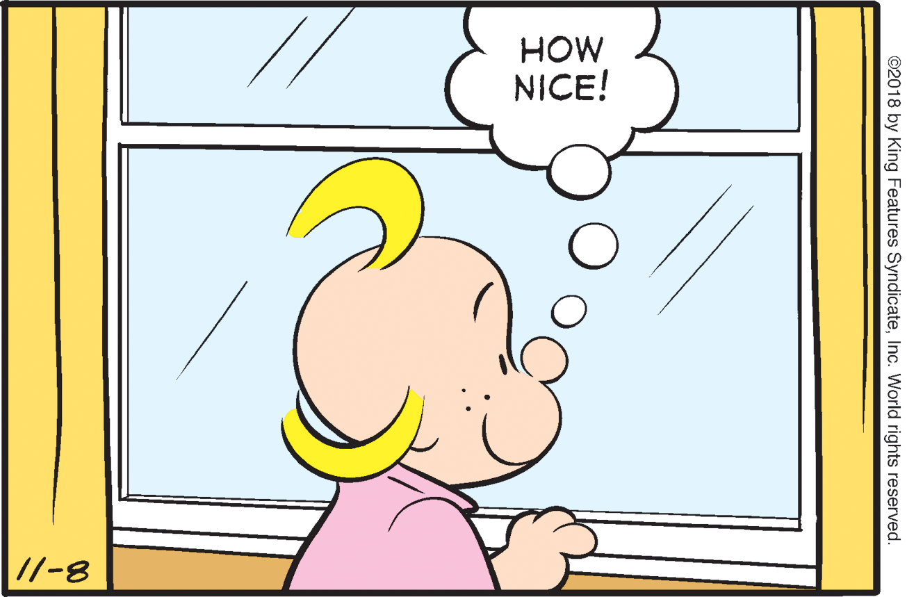 Line OCR: HOW NICE! |//-8 ©2018 by King Features SyndicateInc. World rights reserved. HOW NICE! |//-8 ©2018 by King Features SyndicateInc. World rights reserved.