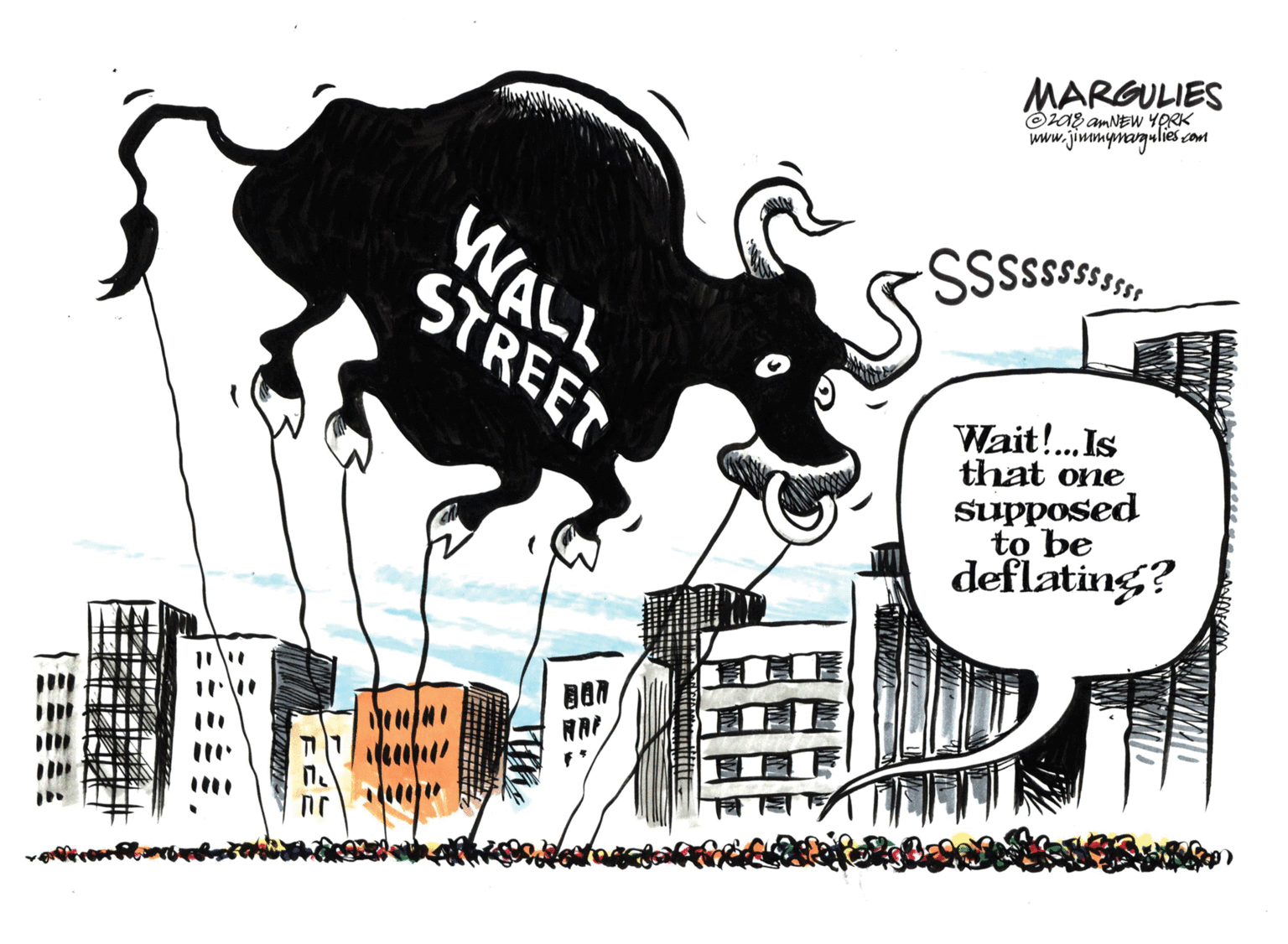 Clip art OCR: MARGULIES www.jimmgnagulies com WALL STREET Wait!.Is that one Supposed to be deflating? MARGULIES www.jimmgnagulies com WALL STREET Wait!.Is that one Supposed to be deflating?