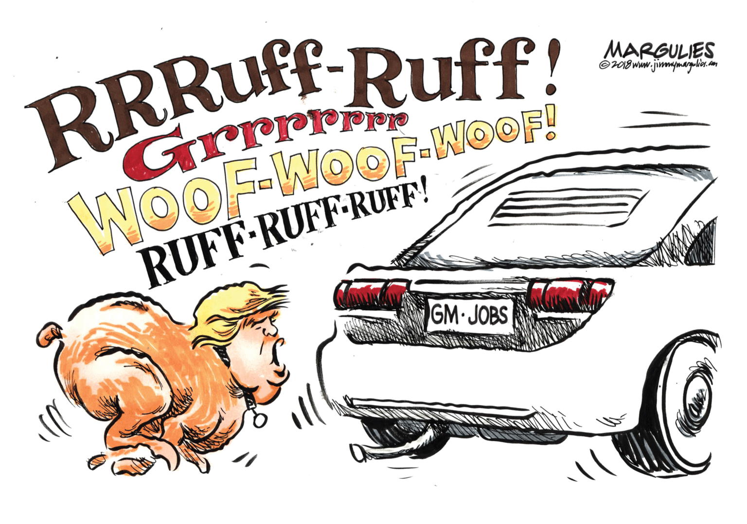 Sport utility vehicle OCR: RRRuf Ruff! MARGULIES O18 www.jimmmaralier.aom WOOF-WOOF-WOOF! RUFF-RUFF-RUFF! GM JOBS RRRuf Ruff! MARGULIES O18 www.jimmmaralier.aom WOOF-WOOF-WOOF! RUFF-RUFF-RUFF! GM JOBS