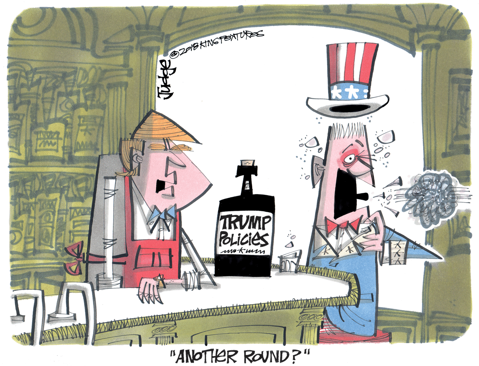 Advertising OCR: TRUMP POLICIES "ANOTHER ROUND?" TRUMP POLICIES "ANOTHER ROUND?"