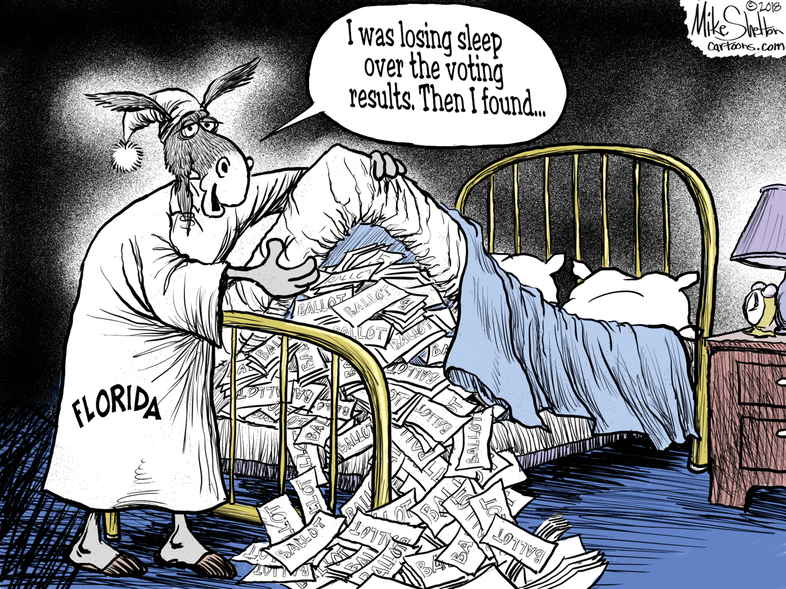 Fictional character OCR: I was losing sleep over the voting results. Then I found. OL013 Cartoons.com BALLOR BALLCT LOT FLORIDA BALIOT BAALOT I was losing sleep over the voting results. Then I found. OL013 Cartoons.com BALLOR BALLCT LOT FLORIDA BALIOT BAALOT