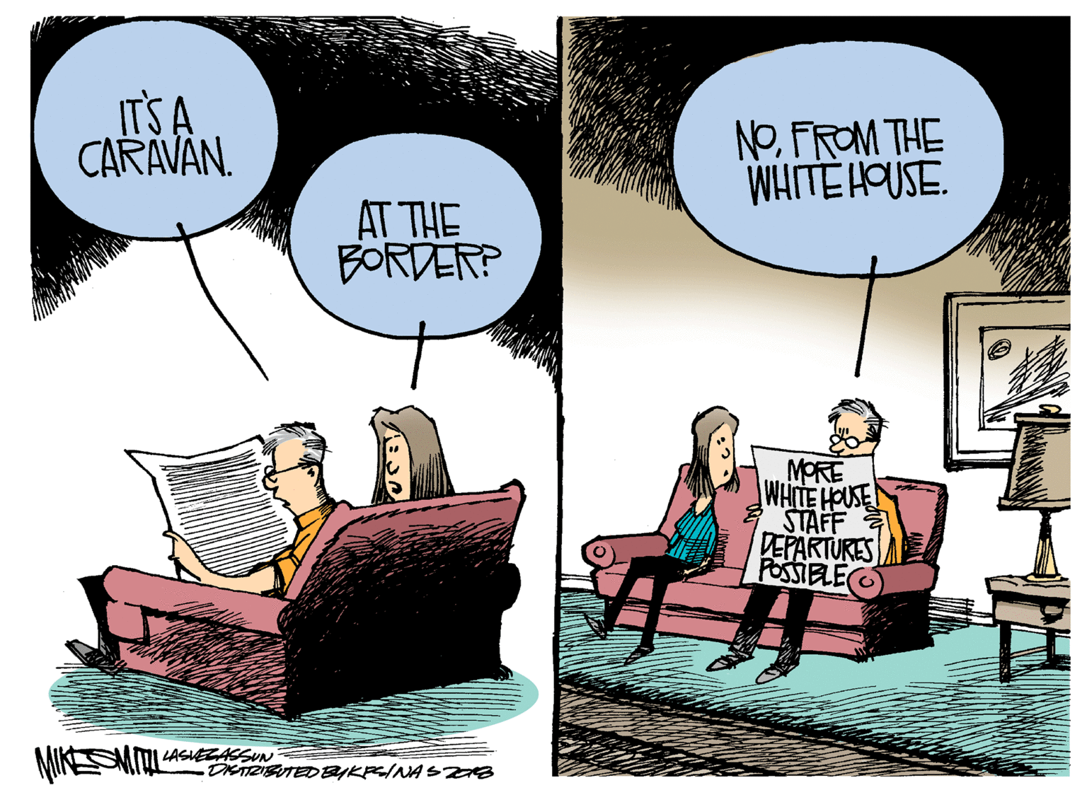 Rectangle OCR: ITS A CARAVAN. NOFROM THE WHITE HOUSE. AT THE BORDER? MORE WHILE HOUSE STAFF DEPARTURES POSSIELE MIKESMITL LASIEZASSUN DKTRIBUTED BIKPINA S Z8 ITS A CARAVAN. NOFROM THE WHITE HOUSE. AT THE BORDER? MORE WHILE HOUSE STAFF DEPARTURES POSSIELE MIKESMITL LASIEZASSUN DKTRIBUTED BIKPINA S Z8