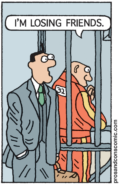 Illustration OCR: I'M LOSING FRIENDS. 32 prosandconscomic.com I'M LOSING FRIENDS. 32 prosandconscomic.com